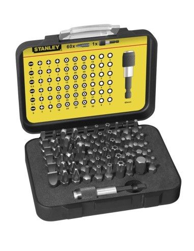 Stanley 1-13-902 Set 61 piese 1/4" - biti drepti, PH, PZ, Torx, Torx tamper, hexagonali