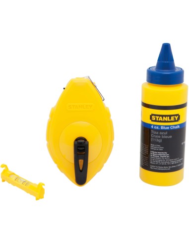 Stanley 0-47-443 Set sfoara de trasat opp din plastic abs 30m, creta albastra si nivela fir