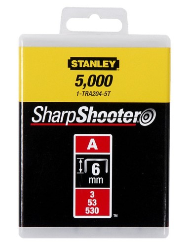 Stanley 1-TRA204T Capse standard 6 mm / 1/4" 1000 buc. tip a 5/53/530