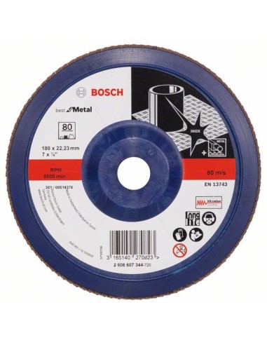 Disc de slefuire evantai X571, Best for Metal D 180mm G 80, drept