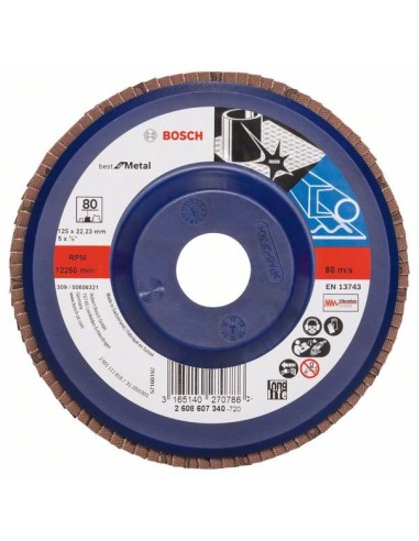 Disc de slefuire evantai X571, Best for Metal D 125mm G 80, drept