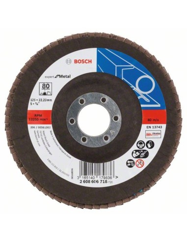 Disc de slefuire evantai X551, Expert for Metal D 125mm G 80, cu degajare