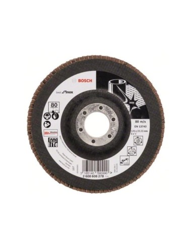 Disc de slefuire evantai Best for Inox 125mm, 22,23mm, 80