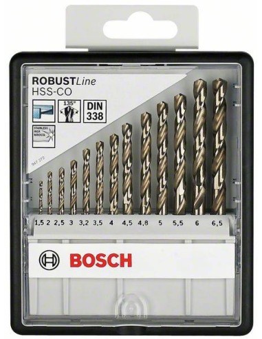 Set Robust Line burghie pentru metal HSS-Co 1,5, 2, 2,5, 3, 3,2, 3,5, 4, 4mm set 13 buc.