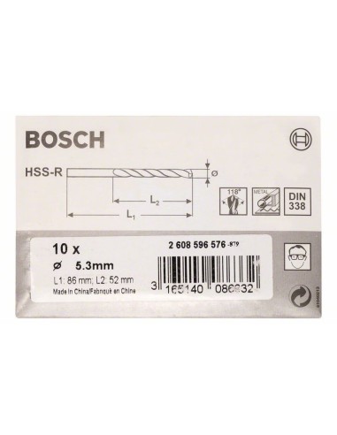 Burghie pentru metal HSS-R DIN 338 5,3x52x86mm set 10 buc.