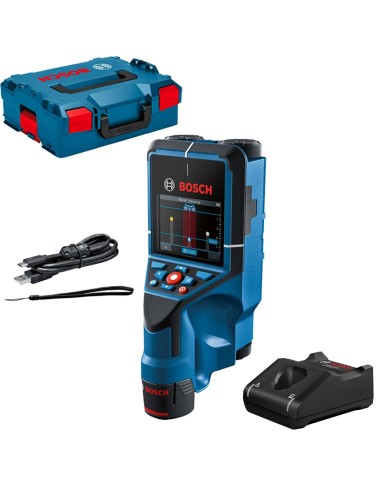 Bosch D-tect 200 C Detector de metale cu 1 acumulator Li-Ion, 2Ah + Incarcator + L-BOXX